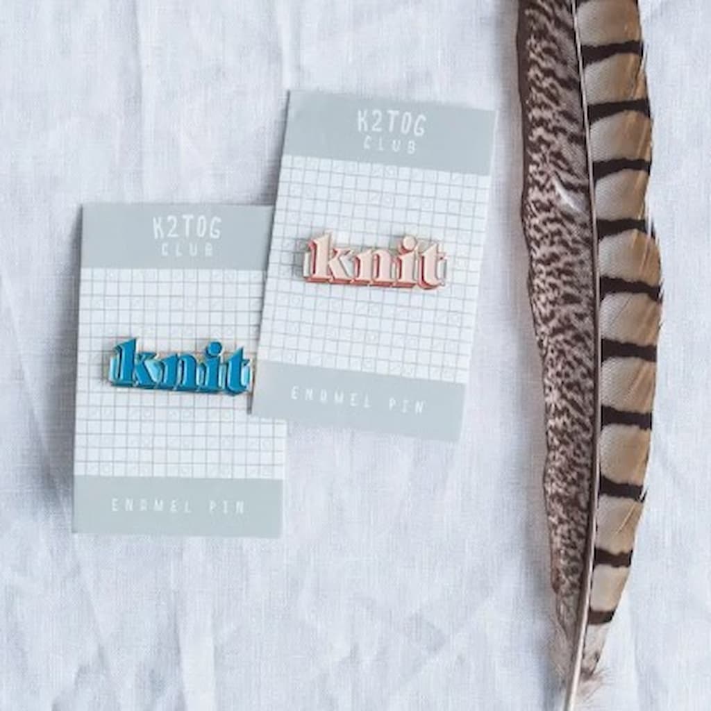 K2TOG CLUB Enamel Pins - Paradise Fibers
