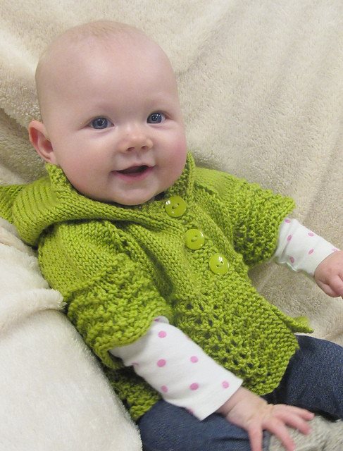 Knitting Pure & Simple Lacy Baby Hoodie Pattern - Paradise Fibers
