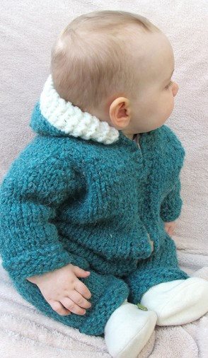 Knitting Pure & Simple Superbulky Baby One Piece Suit or Jacket Pattern - Paradise Fibers