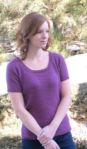 Knitting Pure & Simple Top Down Lightweight T Shirt Pattern - Paradise Fibers