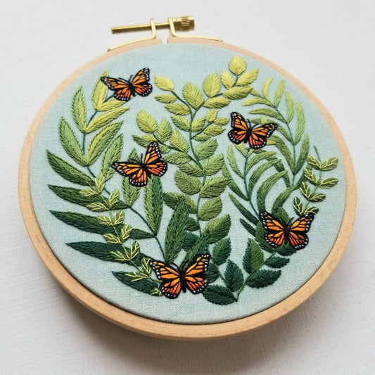 "Love Grows" butterfly hand embroidery kit - Paradise Fibers