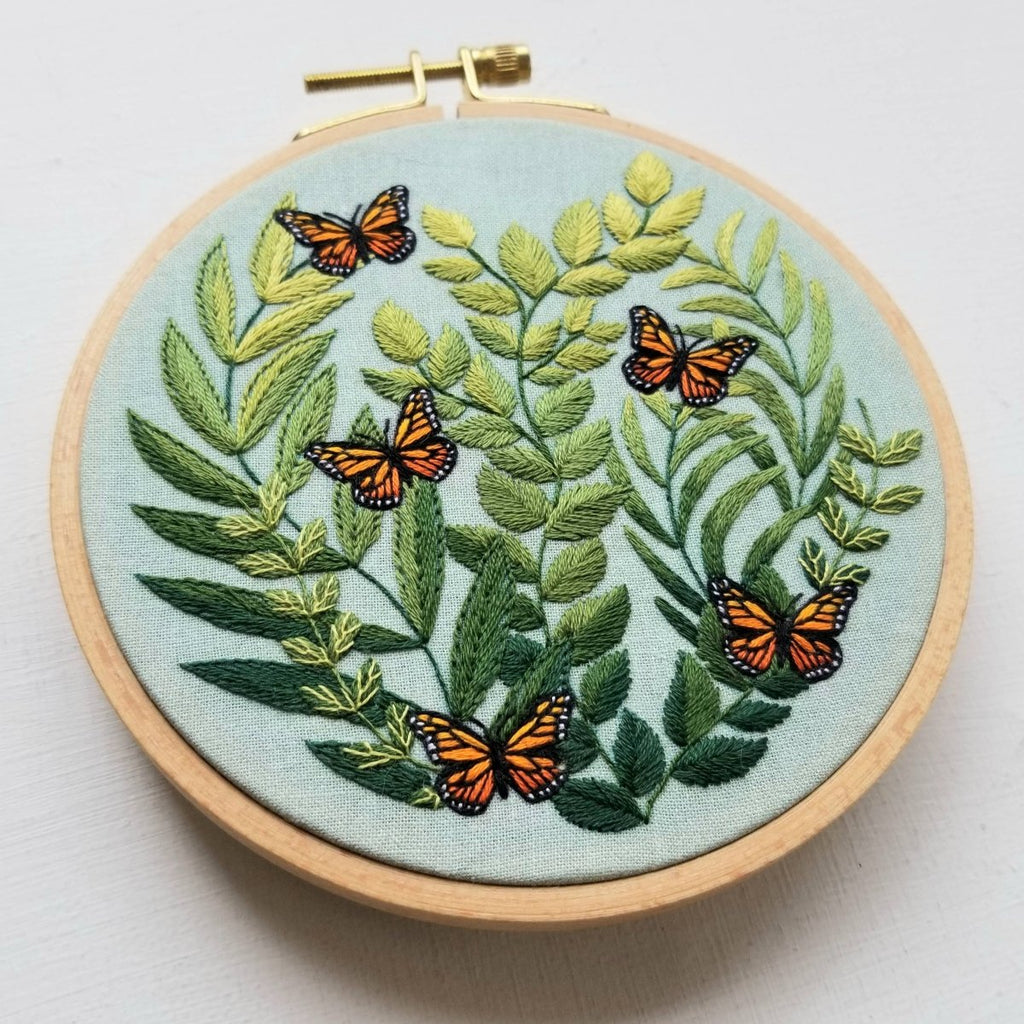 "Love Grows" butterfly hand embroidery kit - Paradise Fibers
