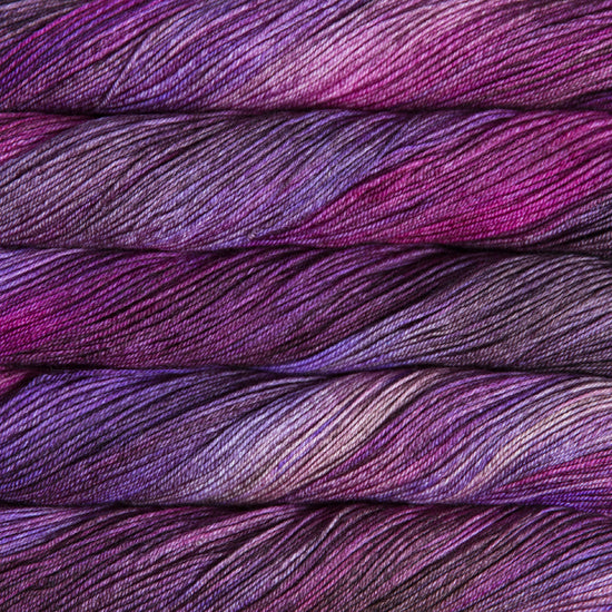 Malabrigo Sock Yarn in Sabiduria - a tonal light to dark purple colorway