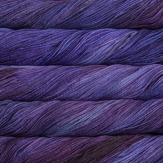 Malabrigo Sock Yarn in Dewberry - a variegated periwinkle to purple colorway