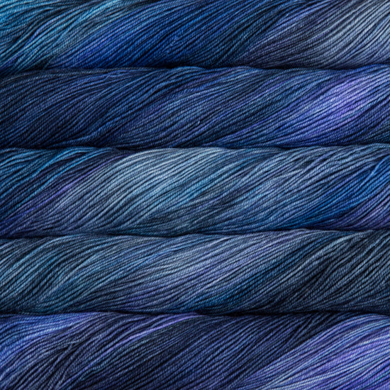 Malabrigo Sock Yarn in Azules - a tonal colorway in shades of muted blue