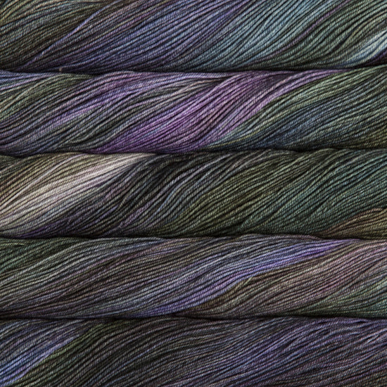 Malabrigo Sock Yarn in Zarzamora - a variegated purple and green colorway