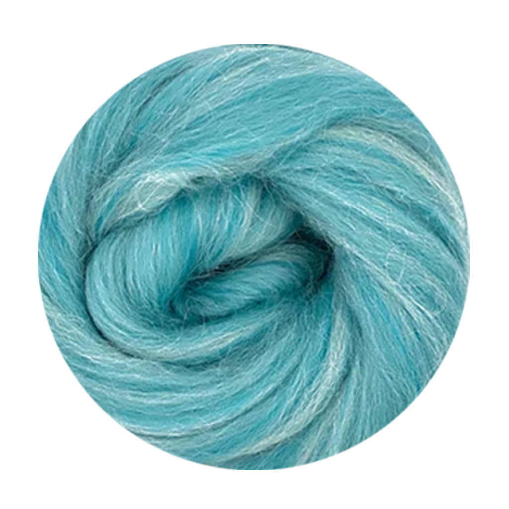 Color Matterhorn Blue. A blue and and white blend of alpaca and merino.