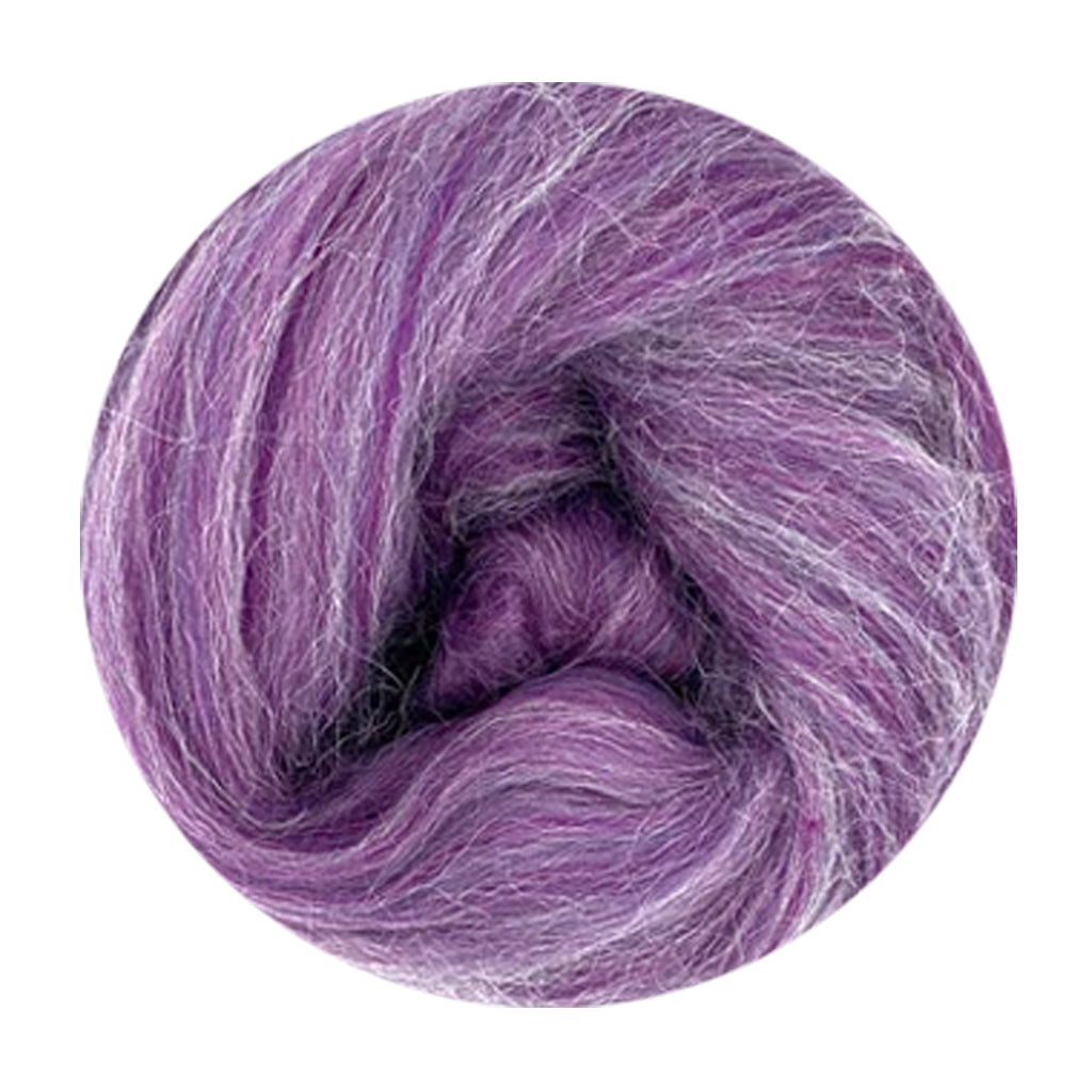 Color Monte Viso Purple. A purple and white blend of alpaca and merino