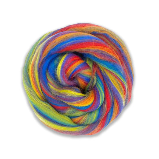 Multi Colored Merino Wool Top - Northern Lights - Paradise Fibers