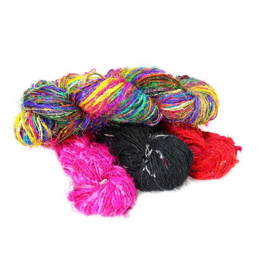 Recycled Sari Silk Yarn-Yarn-Multi-