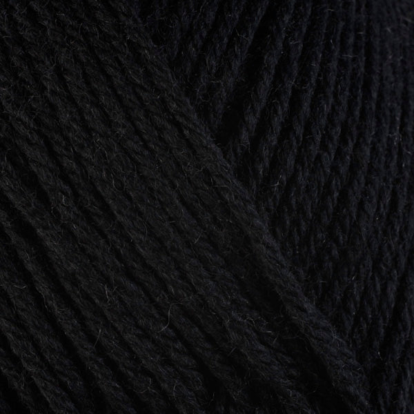 Cast Iron 3334, a black skein of washable worsted weight Ultra Wool yarn.