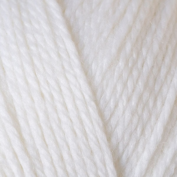 Snow 8300, a white skein of washable DK weight Ultra Wool yarn.