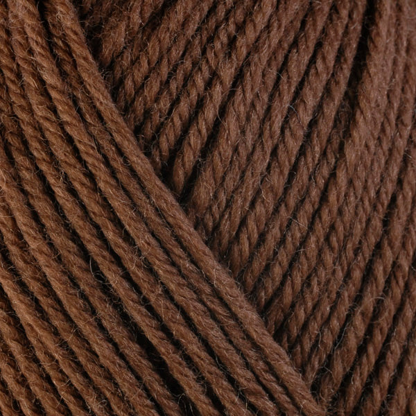 Mocha 3323, a warm brown skein of washable worsted weight Ultra Wool yarn.