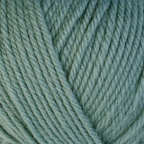 Thyme 3316, a light greyish blue-green skein of washable worsted weight Ultra Wool yarn.