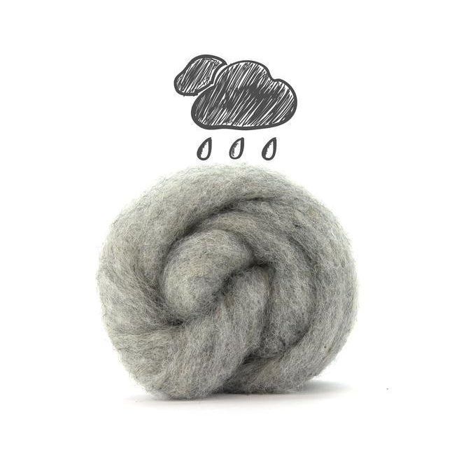 Paradise Fibers Carded Corriedale Wool Sliver - Five Days of Grey - Drizzle - 1oz - Paradise Fibers
