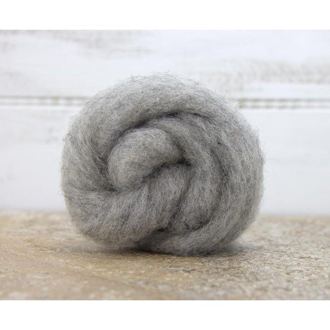 Paradise Fibers Carded Corriedale Wool Sliver - Five Days of Grey - Drizzle - 1oz - Paradise Fibers