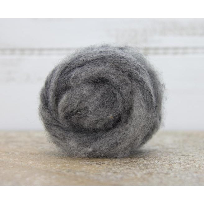 Paradise Fibers Carded Corriedale Wool Sliver - Five Days of Grey - Fog - 1oz - Paradise Fibers