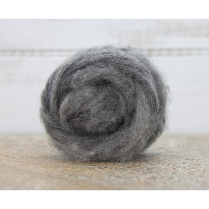 Paradise Fibers Carded Corriedale Wool Sliver - Five Days of Grey - Fog - 1oz - Paradise Fibers