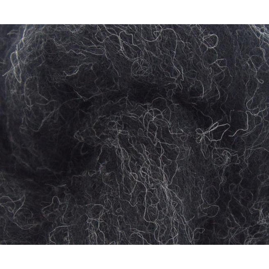 Paradise Fibers Carded Corriedale Wool Sliver - Five Days of Grey - Thunder - 1oz - Paradise Fibers