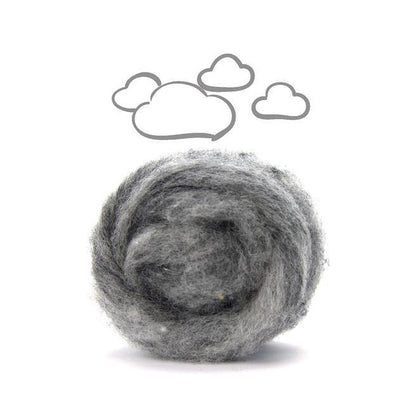 Paradise Fibers Carded Corriedale Wool Sliver - Five Days of Grey - Thunder - 1oz - Paradise Fibers