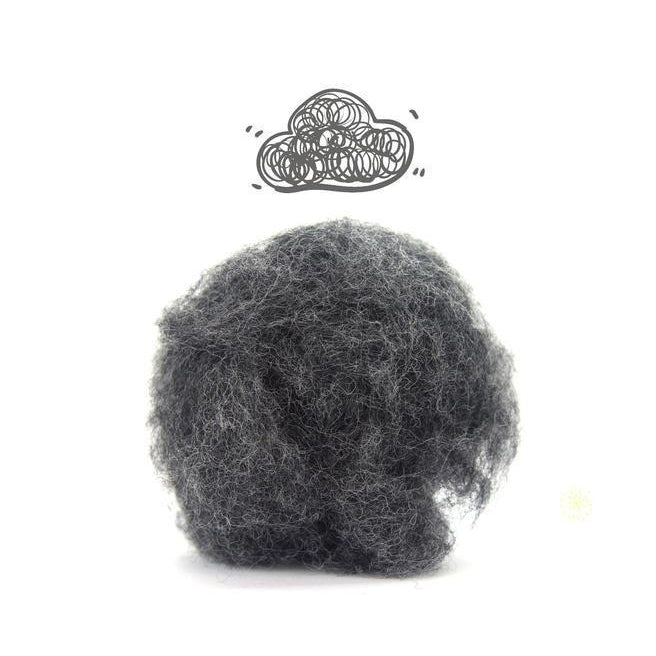Paradise Fibers Carded Corriedale Wool Sliver - Five Days of Grey - Windstorm - 1oz - Paradise Fibers
