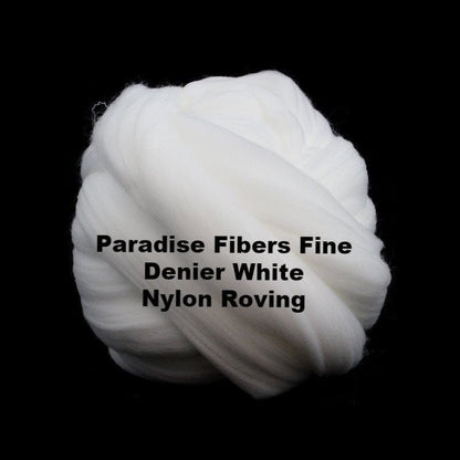 Paradise Fibers Fine Denier White Nylon Roving - 1oz - Paradise Fibers