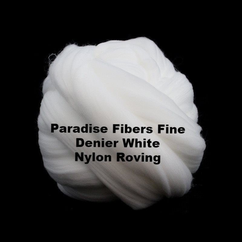 Paradise Fibers Fine Denier White Nylon Roving - 1oz - Paradise Fibers