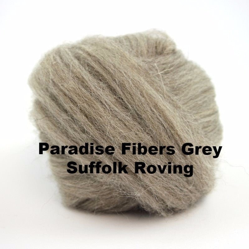Paradise Fibers Grey Suffolk Roving - 1oz - Paradise Fibers