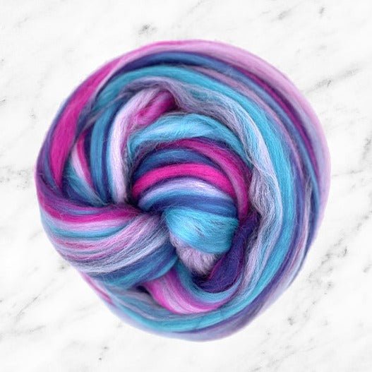 Paradise Fibers Multi Color Merino Wool Top - Bubblegum Surprise - 1 oz - Paradise Fibers