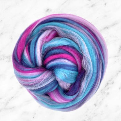 Paradise Fibers Multi Color Merino Wool Top - Bubblegum Surprise - Paradise Fibers