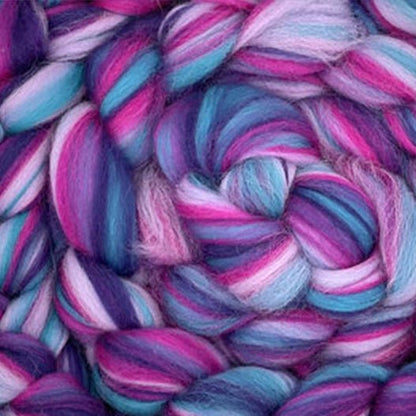 Paradise Fibers Multi Color Merino Wool Top - Bubblegum Surprise - Paradise Fibers