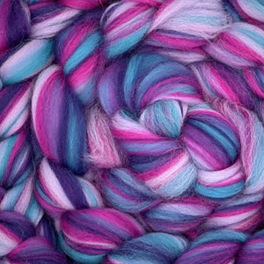 Paradise Fibers Multi Color Merino Wool Top - Bubblegum Surprise - Paradise Fibers