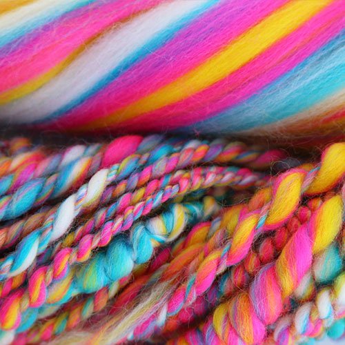 Paradise Fibers Multi Color Merino Wool Top - Neon - 1 oz - Paradise Fibers