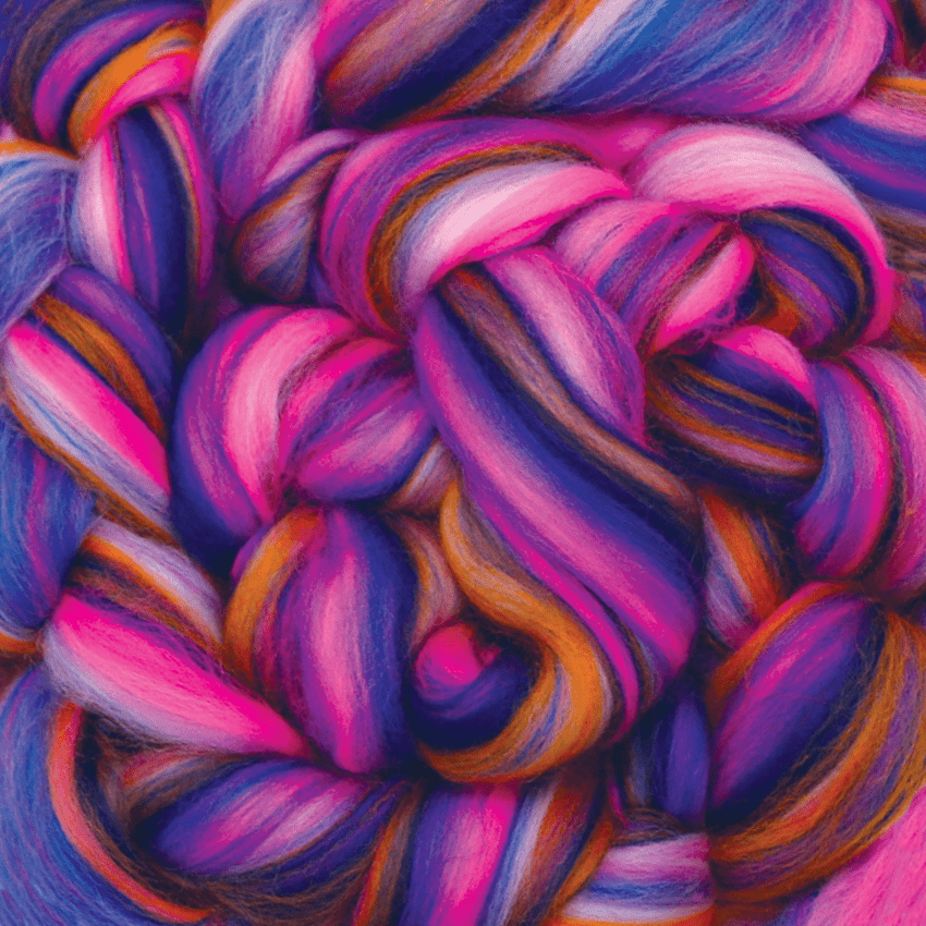 Paradise Fibers Multi Color Merino Wool Top - Petals - 1 oz - Paradise Fibers