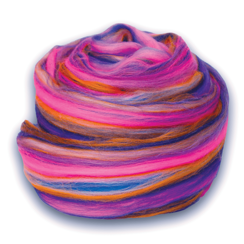 Paradise Fibers Multi Color Merino Wool Top - Petals - Paradise Fibers