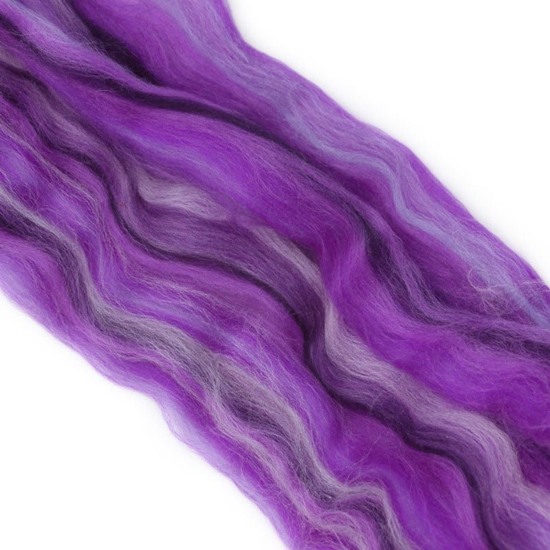 Paradise Fibers Multi Color Merino Wool Top - Ultra Violet - Paradise Fibers