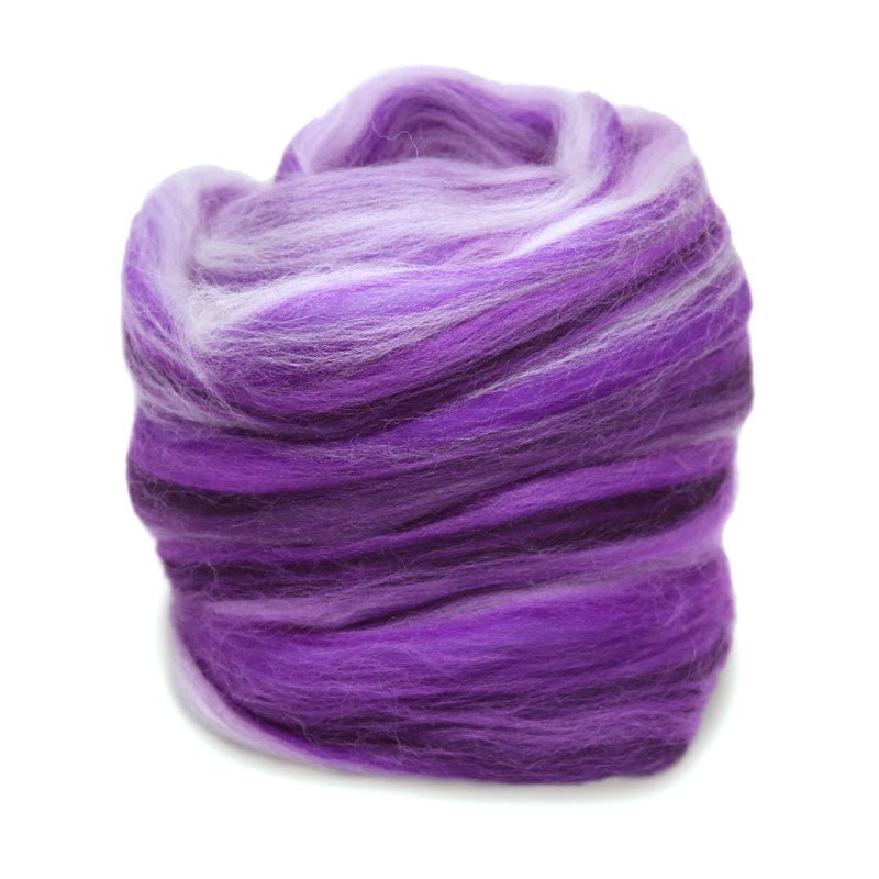 Paradise Fibers Multi Color Merino Wool Top - Ultra Violet - Paradise Fibers