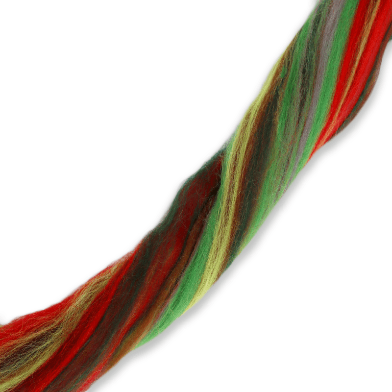 Paradise Fibers Multi Colored Corriedale Wool Top - Zombie - 1 oz - Paradise Fibers