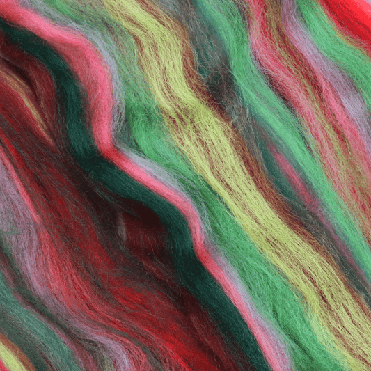 Paradise Fibers Multi Colored Corriedale Wool Top - Zombie - 1 oz - Paradise Fibers