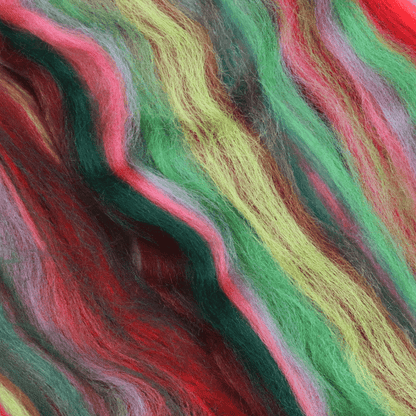 Paradise Fibers Multi Colored Corriedale Wool Top - Zombie - Paradise Fibers