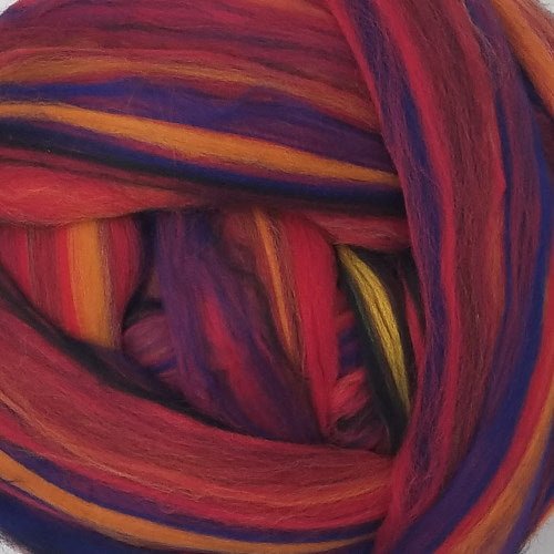 Paradise Fibers Multi - Colored Merino Wool Roving - Mojave - Paradise Fibers