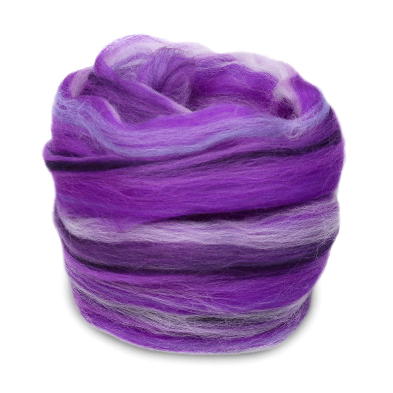 Paradise Fibers Multi Color Merino Wool Top - Ultra Violet-Fiber-4oz-