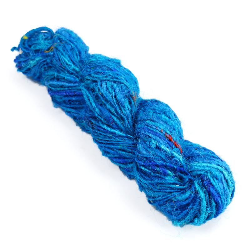 Recycled Sari Silk Yarn-Yarn-Turquoise-