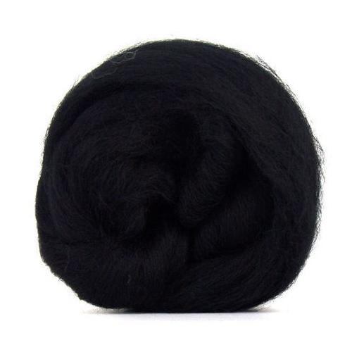 Paradise Fibers Solid Colored Corriedale - Raven - 1oz - Paradise Fibers