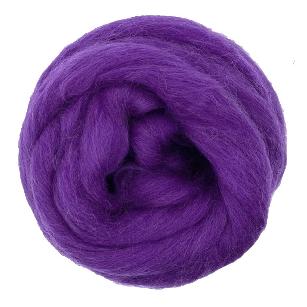 Paradise Fibers Solid Colored Corriedale - Violet - Paradise Fibers