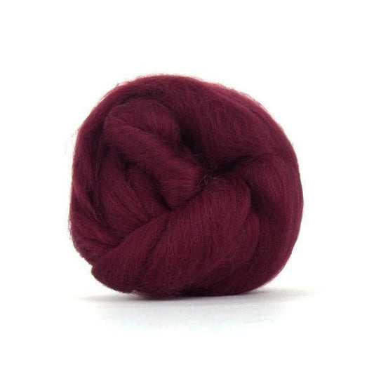 Paradise Fibers Solid Colored Merino Wool Top - Claret - Paradise Fibers