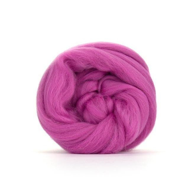 Paradise Fibers Solid Colored Merino Wool Top - Magenta - Paradise Fibers