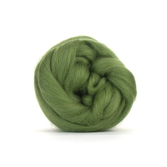 Paradise Fibers Solid Colored Merino Wool Top - Olive - Paradise Fibers