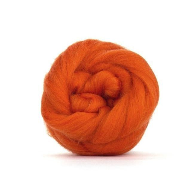Paradise Fibers Solid Colored Merino Wool Top - Pumpkin - Paradise Fibers