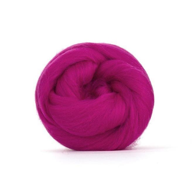 Paradise Fibers Solid Colored Merino Wool Top - Raspberry - Paradise Fibers